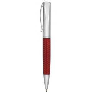 Bolígrafo Cromado con Cuerpo Metálico Rojo y Clip, Instrumento de Escritura - Product Image 2