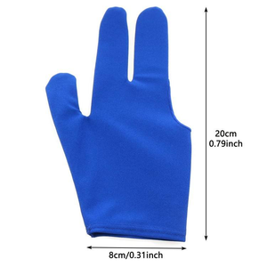 Guantes Sedosos de Tres Dedos Cómodos y Transpirables en Colores Rojo, Azul y Negro para Deportes de Billar, Pool y Snooker - Product Image 4