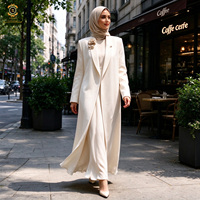 Abaya Zaynab pour femmes, robe musulmane, abaya du Ramadan, kimono de Dubaï, vêtements de luxe en polyester, abaya ouverte pour femmes de Dubaï