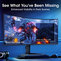 Moniteur de jeu KOORUI 34 pouces 4K 165 Hz WQHD 3440x1440, écran d'ordinateur incurvé 1000R avec dalle VA et port DP