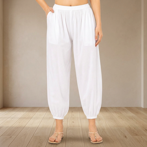 Pantalon Harem Femme Taille Élastique Coupe Ample Longueur Cheville Décontracté Été Bas de Pyjama Prix de Gros Personnalisation OEM - Product Image 3