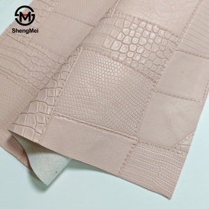 Commercio all'ingrosso 0.9mm animali goffrato Calfkid Patchwork tessuto in pelle per borse da donna taccuini mobili decorativi elastici - Product Image 3