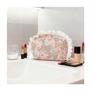 Bolsa de Cosméticos <span class=keywords><strong>ISEN</strong></span> al por Mayor, Personalizada, Multicolor, con Volantes, Tipo Gingham, Portátil, para Damas, para Viajes, Almacenamiento al Aire Libre, para Damas de Honor - Product Image 1