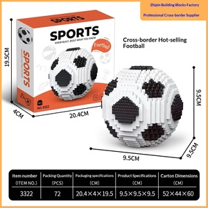 Best-seller transfrontalier : Blocs <span class=keywords><strong>de</strong></span> construction en plastique ABS sur le thème du football, jouet éducatif à assembler soi-même pour les 8-13 ans, micro-particules - Product Image 1