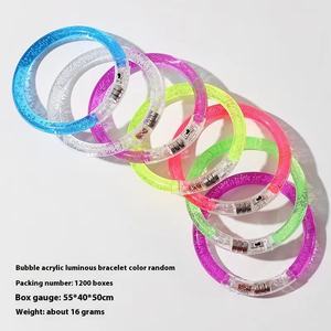 Gelang gelembung bercahaya LED akrilik warna-warni pabrik langsung PVC hadiah kecil baterai kode scanable lampu Natal - Product Image 2