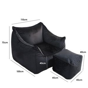 Fauteuil <span class=keywords><strong>de</strong></span> relaxation géant en velours à assise unique avec rembourrage pour chambre à coucher, ergonomique pour adultes - Product Image 6