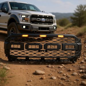 Grille de pare-chocs avant Ford F150 en plastique noir avec éclairage LED intégré, modèles 2021, 2022, 2023, D0100HPLIHG - Product Image 2