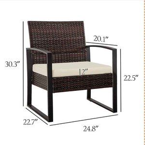 Impermeable a prueba de sol al aire libre ratán doble sofá silla mesa de centro combinación para ocio al aire libre hoteles piscinas - Product Image 4