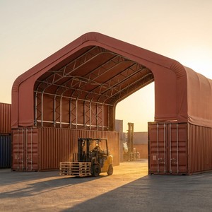 Abri de jardin autoportant résistant aux charges de neige, galvanisé à chaud, avec toit <span class=keywords><strong>en</strong></span> pente, pour conteneurs, stockage de marchandises, parking 3 <span class=keywords><strong>voitures</strong></span> - Product Image 6