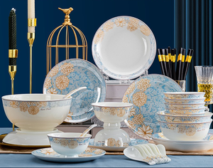 <span class=keywords><strong>Set</strong></span> di Stoviglie in Ceramica di Jingdezhen per <span class=keywords><strong>6</strong></span> <span class=keywords><strong>Persone</strong></span> Nuovo Stile Cinese Porcellana Bone China Bacchette <span class=keywords><strong>Piatti</strong></span> Design Europeo per Casa e Hotel - Product Image 1