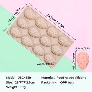 MUYULINS factory 12-cavity quail <b>egg</b>-shaped LFGB platinum non-stick BPA-free silicone chocolate mold - Product Image 6