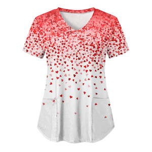 زي طبي موحد للجنسين للمستشفيات والعيادات البيطرية، بلوزة قطنية بأكمام قصيرة مع شعار مخصص ومقاسات حسب الطلب وخاصية الكشف عن الإبر - Product Image 5