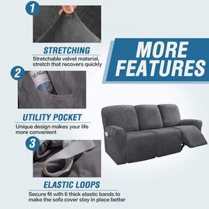 Luxuriöser Wohnzimmer 3-Sitzer Schonbezug Elastischer Stretch-Überzug für 3-Sitzer Relaxsessel <span class=keywords><strong>Sofa</strong></span> Couch Set mit Seitentasche - Product Image 5