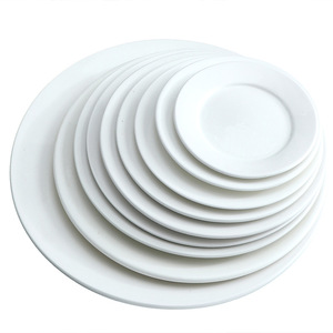 Assiettes en céramique blanches en gros |   <span class=keywords><strong>Assiette</strong></span> <span class=keywords><strong>plate</strong></span> extra large compatible micro-ondes pour steak et plats occidentaux |   Vaisselle au design moderne - Product Image 5