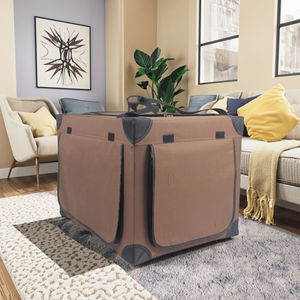 Caisse de voyage pour animaux de compagnie avec cadre en acier tissu lavable intérieur extérieur pliable doux facile à plier transporter confortable chien maison - Product Image 4