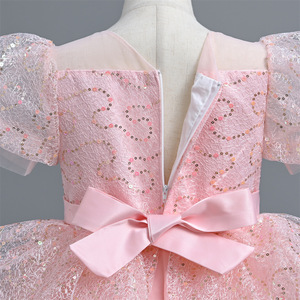 Robe de soirée longue en tulle bouffant de haute qualité MS RTS, robe de mariée rose maxi, costume de princesse pour filles - Product Image 5