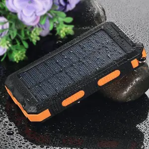 Wasserdichte Solarbatterie für Outdoor 8000 mah 10000 mah tragbare Solarstrombank tragbares Solarpanel-Ladegerät