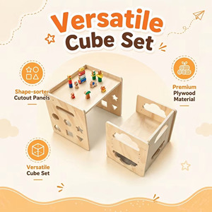 Ensemble de table et chaises Montessori modernes pour enfants, table d'activités, d'apprentissage, sensorielle et de repas, tableau noir, table en bois, chaise, écologique - Product Image 3