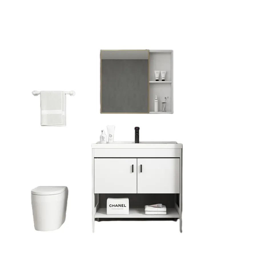 Longstar, venta al por mayor, gabinete de baño de pie, lavabo, gabinete de casa pequeña, balcón, lavabo Simple, baño Vertical