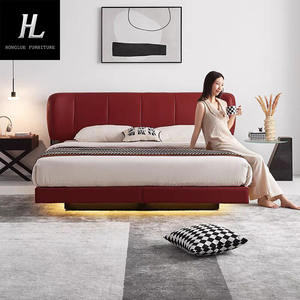 Villa <span class=keywords><strong>de</strong></span> cama <span class=keywords><strong>de</strong></span> cuero <span class=keywords><strong>de</strong></span> lujo ligera italiana <span class=keywords><strong>casa</strong></span> <span class=keywords><strong>de</strong></span> lujo con la serie <span class=keywords><strong>de</strong></span> dormitorio principal <span class=keywords><strong>de</strong></span> cama doble simple moderna - Product Image 3