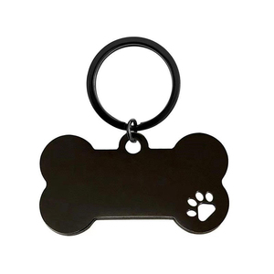 Vente en gros de <span class=keywords><strong>porte</strong></span>-clés mousqueton en acier inoxydable, pendentif pour animaux de compagnie en forme d'os, creux, vierge pour gravure de logo publicitaire - Product Image 2
