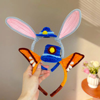 Pince à cheveux en peluche Nick Lapin Policier Zootopia, fait main, nouveau style, serre-tête unisexe avec oreilles de lapin, accessoire de tête pour parc d'attractions
