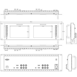 Monitor de montaje en rack multipantalla FEELWORLD D71 PLUS, monitor de montaje en rack, pantalla dual 7 "3RU 4K IPS, personalización de embalaje OEM - Product Image 6