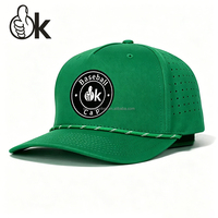 Gorras perforadas con orificios, con LOGO personalizado, bordado 3D, deportivas, para golf, béisbol, tipo Dad Hat, gorras de 5 paneles, gorra de malla en blanco