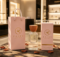 Flacon de parfum rechargeable en verre carré avec logo personnalisé et vaporisateur 30ml/50ml/100ml avec boîte et sac