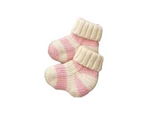 Chaussons pour bébé en tricot rayé rose et blanc avec bord côtelé, semelle souple, chaussures pour nouveau-né, doublure en coton - Product Image 1