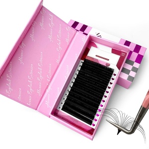 Fournitures en gros pour extensions de cils individuels en cachemire, plateaux d'extensions de cils en soie volume velours à marque privée avec logo personnalisé - Product Image 2