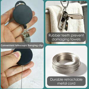Boucle à ouverture facile de 4 cm avec adhésif, pince à serviette sans perçage, boucle télescopique multifonctionnelle, pince à ouverture facile, porte-clés - Product Image 5
