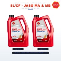 Huile moteur pour moto JORUN CRYSTAL JR3 4 temps API SL CF JASO MA MB SAE 5W-30 10W-40 Technologie synthétique Bouteille de 4L