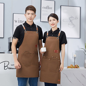 Solid Color Cross Strap <b>Kitchen</b> <b>Apron</b> One Size Polyester For Cooking Work Suit - Product Image 1