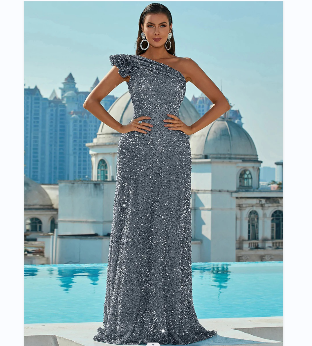 princess polly baby blue dress Sky Blue Prom Dress 2024 Spaghetti Straps Lace Appliques with Slit 8 / Red