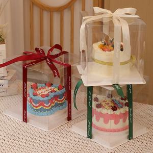 Boîte de <span class=keywords><strong>transport</strong></span> <span class=keywords><strong>transparente</strong></span> en plastique PET de luxe sur mesure pour gâteaux d'anniversaire, vente en gros - Product Image 2