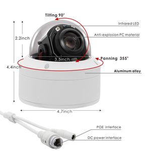 Lente de Motor de 2MP/5MP IR/35m, 5-60mm, 12X, carcasa de aluminio, cámara de seguridad, detección de movimiento/humanoide, WIfi, domo a prueba de vandalismo, PTZ - Product Image 5