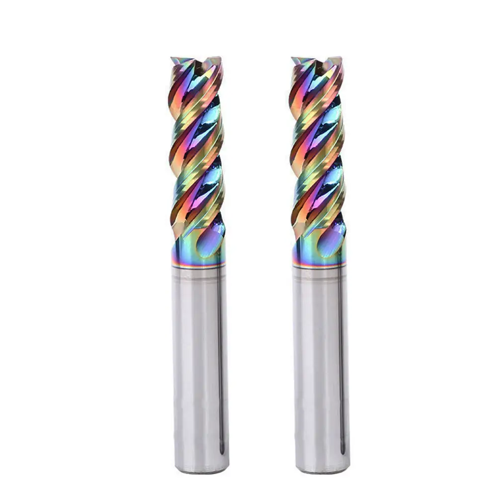 Standard Customized 65 Degree Milling Cutter 4 Flute High Hardness Blue Ball Round Nose End Mill Cutter For Metal Working