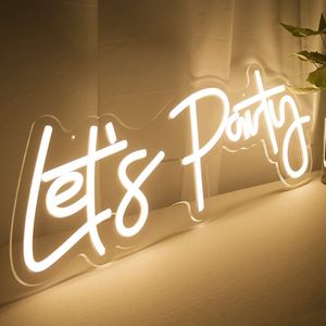 Enseignes néon LED personnalisées RGB « Let's Party Big Festival Happy Anniversary » pour bars et fêtes - Décoration « Let's Party » en acrylique - Product Image 3