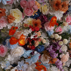 Fondale Floreale Multicolore con Base in Tessuto Arrotolabile, Decorazione per Attività Autunnali - Product Image 4