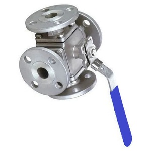 Válvula de Bola Manual de Cuatro Vías de Acero Inoxidable 304 de 1 Pulgada y 4 Piezas, Clase 150, con Extremo Bridado para la Industria del Petróleo y Gas - Product Image 3
