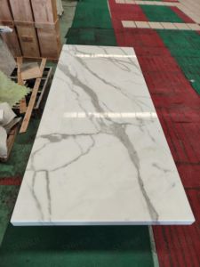 SH đá tùy chỉnh thiết kế sang trọng phổ biến đá tự nhiên vuông trắng rãnh cơ sở Đá Cẩm Thạch Bàn Ăn Hiện đại - Product Image 6