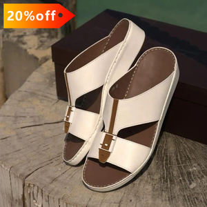 SHIKOL Original árabe sandalias hombres fábrica hecha a mano Italia Premium cuero corcho plantilla fabricación personalizada árabe Dubai zapatilla - Product Image 1