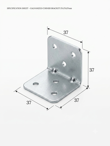 Support d'angle industriel en fer pour cuisine, 37x37x37mm, galvanisé, revêtement poudré, connecteur de meuble pour cadre d'armoire - Product Image 2