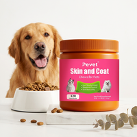 Pevet Coat Nourish Soft Chews : Réduit la perte de poils, renforce les racines, protège la peau, renouvelle et stimule l'immunité, aide saisonnière, soin quotidien pour animaux de compagnie, au vinaigre de cidre