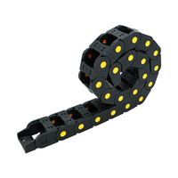 HLTNC 1000mm R55 25mm X 38mm Innengröße Gelber Punkt Schwarze Kunststoff-Kabelkette für CNC