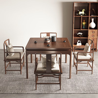 Nouvelle table à manger carrée en bois massif chinois avec jeu de cartes et jeu d'échecs des Huit Immortels, design moderne, montage facile