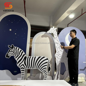 Soporte de fondo de animales de Pvc personalizado de fábrica suave, decoración de fondo de cebra grande para fiesta de cumpleaños de niños - Product Image 1