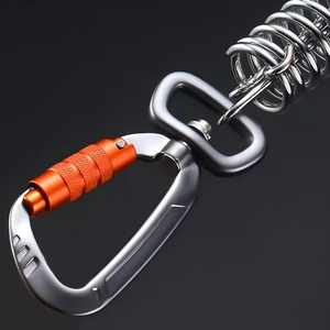 Mousqueton de sécurité à verrouillage automatique avec anneau <span class=keywords><strong>pivotant</strong></span>, mousqueton de fixation 4kN à verrouillage automatique, crochet <span class=keywords><strong>pivotant</strong></span> à déclenchement rapide - Product Image 6