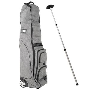 Bolsa de viaje de golf personalizada de fábrica BSCI, bolsa de viaje de golf portátil gris con ruedas - Product Image 1